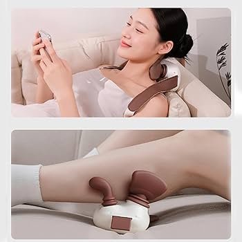 Maloniau™ – 4D pečių ir kaklo masažuoklis su šildymu (Šviesiai kreminis)